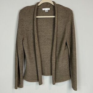 August Silk Rolled Hem Loose Knit Open Cardigan M